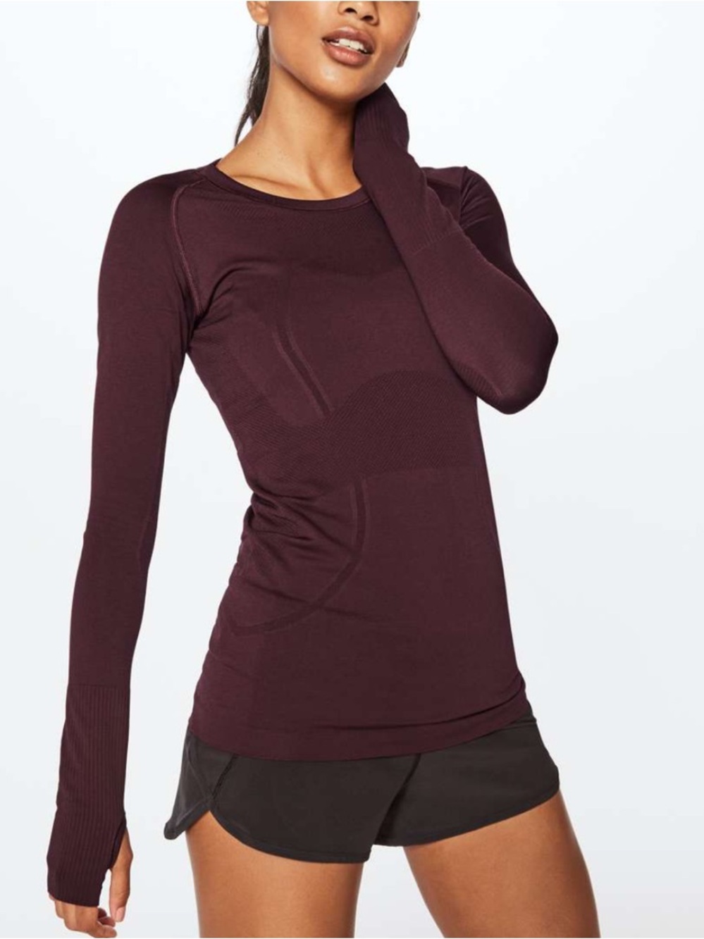 Lululemon Swiftly Long Sleeve Burgundy Size 8